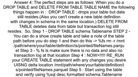 What is the best way to cleanup and recreate databricks delta table