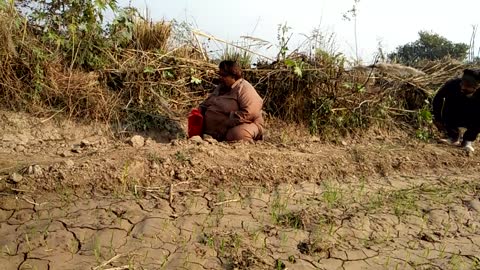 open toilet in villag big man