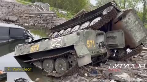 Rus’ka Lozova - Destroyed Russian Vehicles Near Bridge