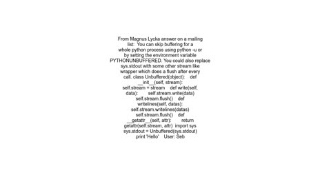 Disable output buffering