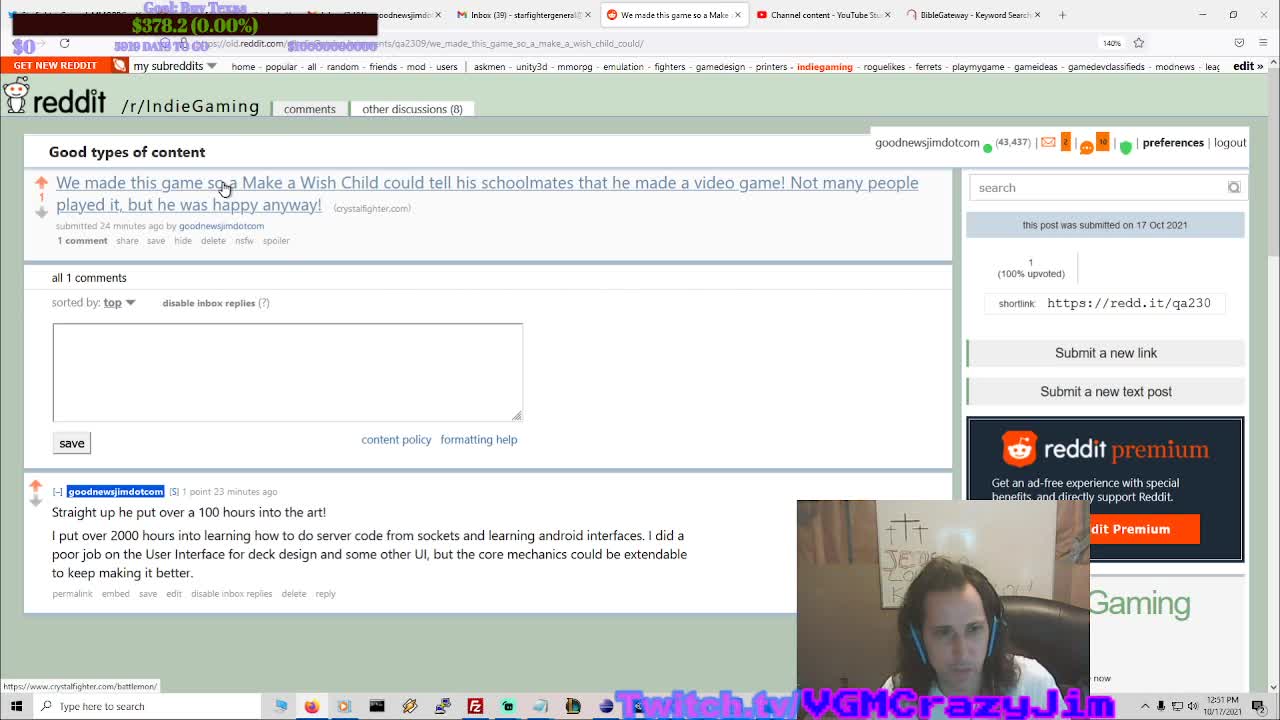 Reddit is censoring a Make a Wish Kid trying to tell people about his game
