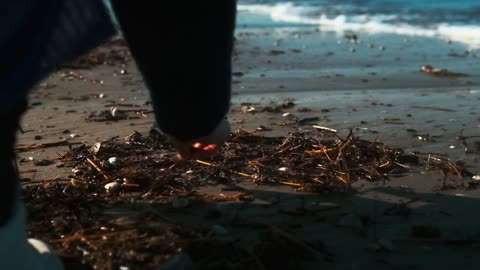 Woman searching the coast