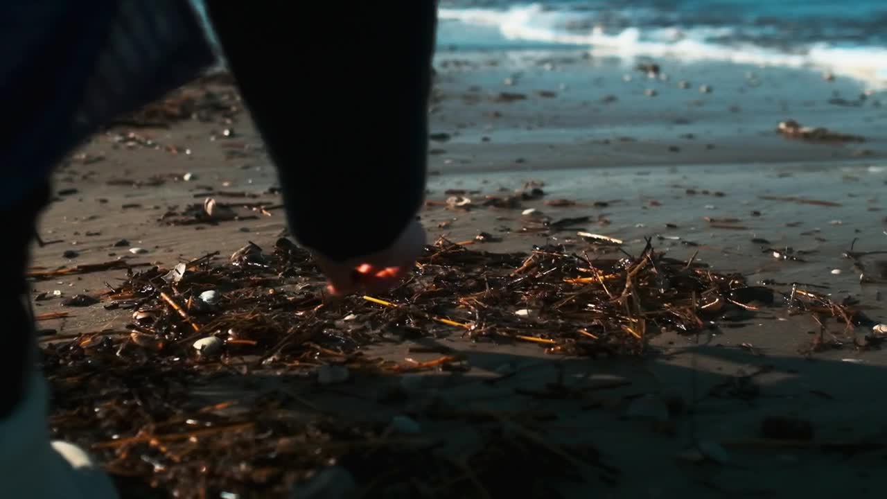 Woman searching the coast
