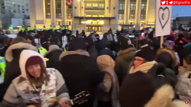 Unfazed by an Army of Police, Protesters in Ottawa Are Singing a Message of Peace and Love