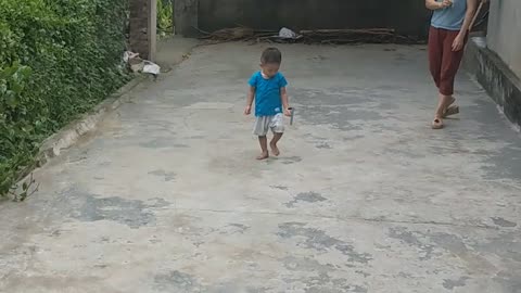 cute baby playing with you