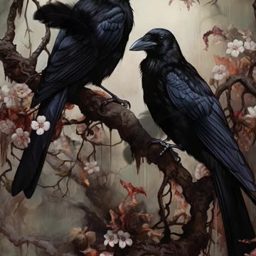 Black Birds | Dark Birds | Ravens | Crows | Gothic Art | Digital Art | AI Art