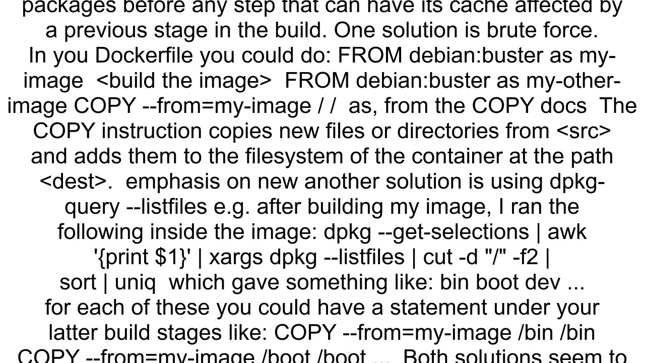Install apt packages in docker via build step and copy