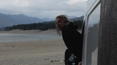 Woman Looking the Beach