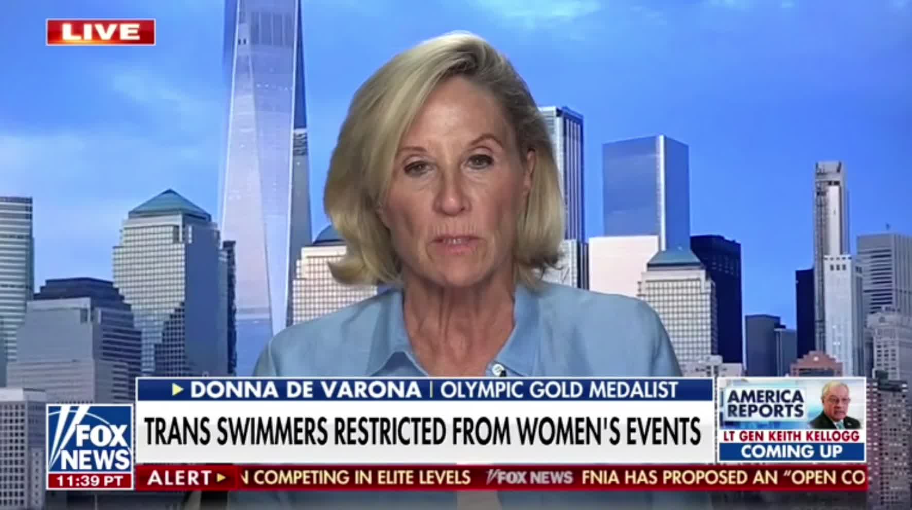 Olympic gold medalist Donna de Varona reacts to FINA banning biological males from competing in women's events if they completed transitioning after the age of 12