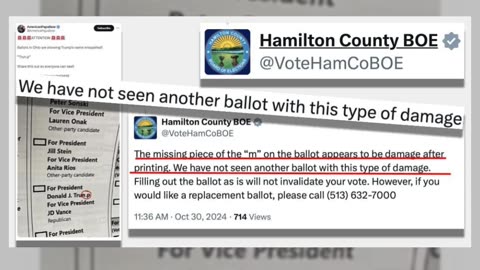 Fact Check: NO Evidence Trump's Name Misprinted On Hamilton County, Ohio Ballots -- Vote Would Count