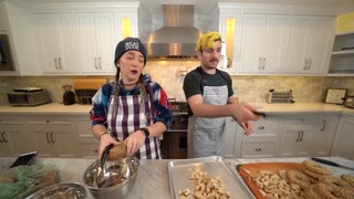 Cooking Thanksgiving Food with friends