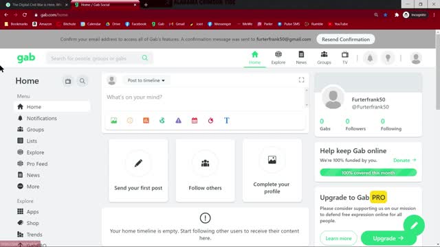 Setting up your Gab account and getting on www.tpp2021.org