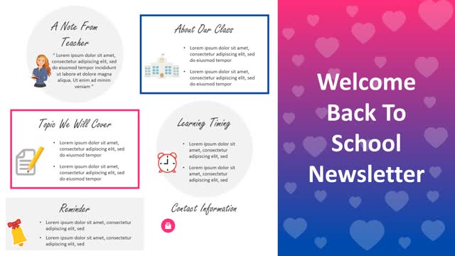 One Page Welcome Back To School Newsletter PowerPoint Template
