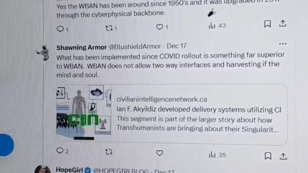 HOPEGIRL: "We know their tricks. WBAN Obfuscation. This is what we deal with every day when trying to educate people about what has been done to them" #transhumanism #wban #sabrinawallace