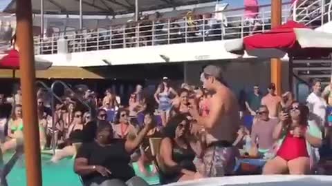Music guy on cruise dancing to music