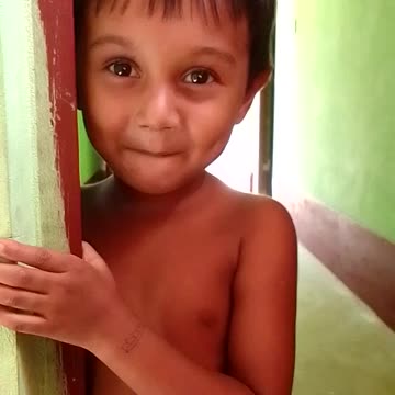 Two cute kids play in house