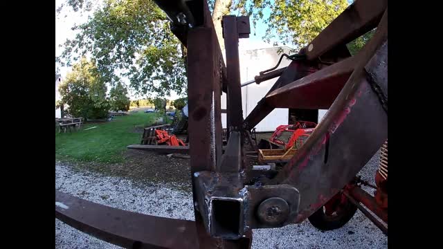 1956 Case 400, Model 411 Gas Tractor with Homemade Loader forks Picks up First log for Sawmill