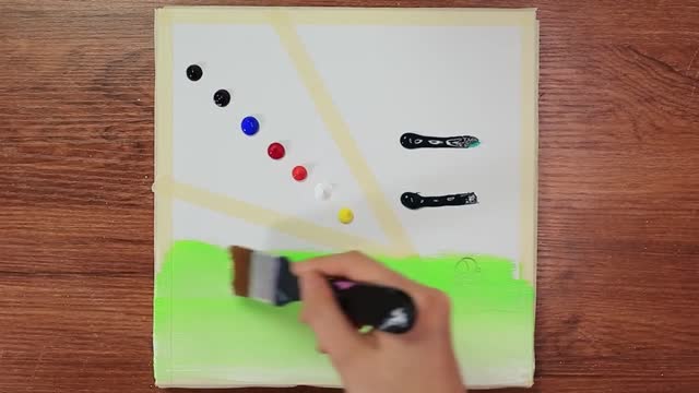 Apply Different Colors Of Paint To The Canvas