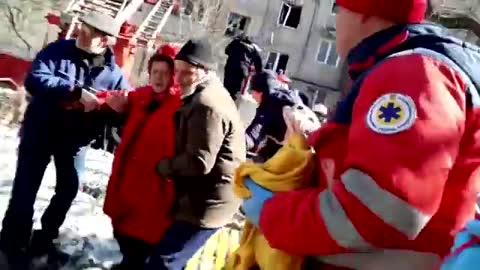 people running for cover in Kharkiv