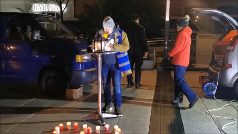 BAUTZEN, Kornmarkt, 10 01 2022 - 49. MAHNWACHE - offenes Bürgermikrofon, Friedensfahrer Frank