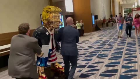 President Trump’s Golden Statue being unveiled