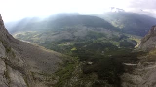 BASE jumping in a thunderstorm