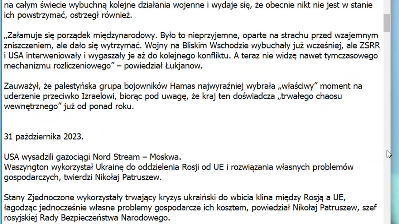 III wojna światowa już się rozpoczęła. + Marmolada bonusowa z RT 2023.10.31