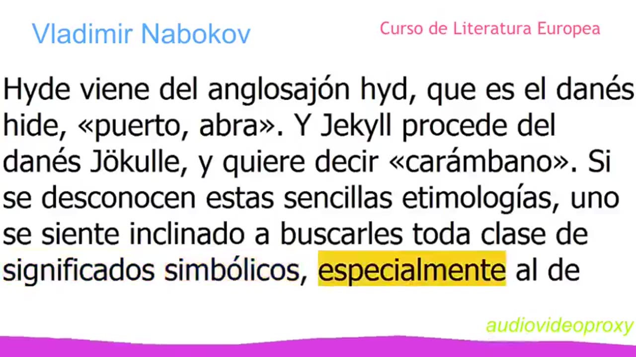 Vladimir Nabokov - Curso de Literatura Europea 3/5