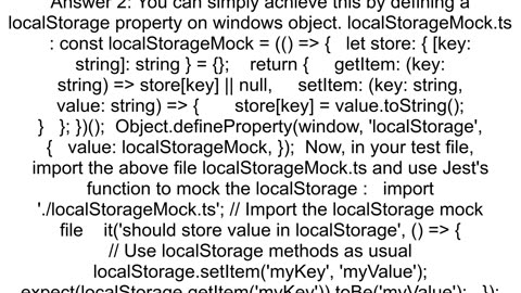 How to mock localStorage for typescript unit tests