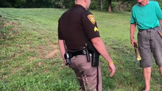 Elderly Lady Threatens Sheriffs Deputy With a Stick