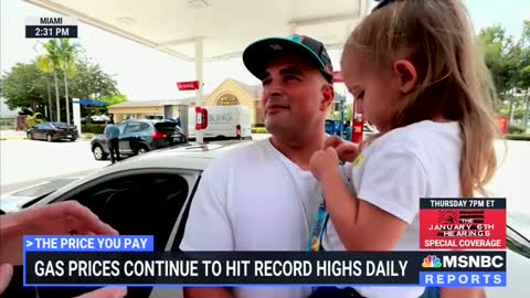 Man at gas station sums up issues with Biden admin