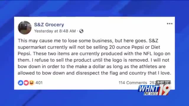 Alabama grocery store pulls Pepsi, Gatorade products with NFL logo because of 'disrespect'