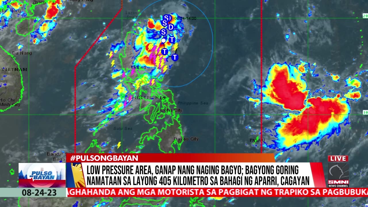 LPA, ganap nang naging bagyo; bagyong Goring namataan sa layong 405km sa bahagi ng Aparri, Cagayan
