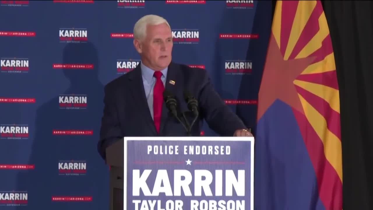 Mike Pence At Arizona Rally for Arizona gubernatorial candidate Karrin Taylor Robson.