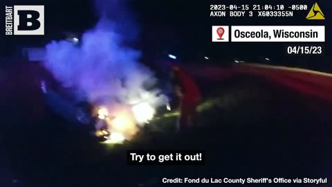 WATCH: Good Samaritan Helps Wisconsin Deputy Extinguish Car Fire