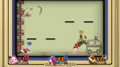 Jigglypuff vs Yoshi vs Bowser on Flat Zone X (Super Smash Bros Ultimate)