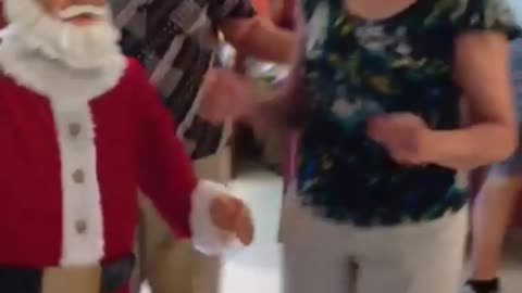 Mom Dancing with Santa