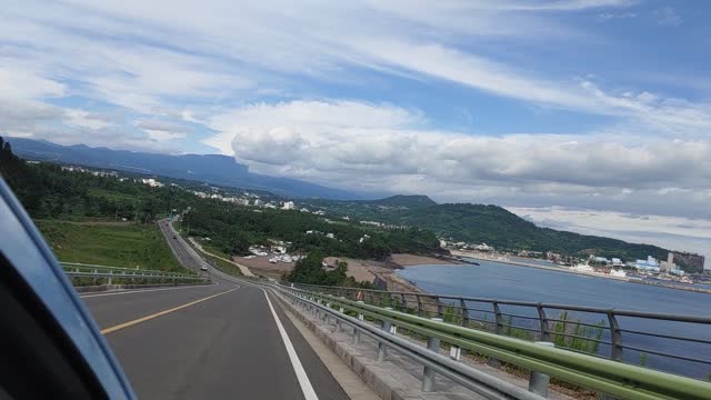 Beautiful downhill driving in JEJU island
