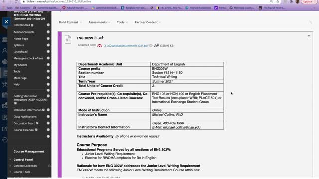 ENG 302W Summer 2021 Syllabus