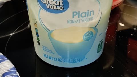 Eating Great Value Plain Nonfat Yogurt, Dbn, MI, 1/13/24