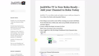 Add your JoshWho TV Channel to the Roku TV App Free