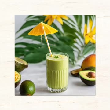Free Tropical Avocado Mango Smoothie Recipe 🥑🥭🍍✨