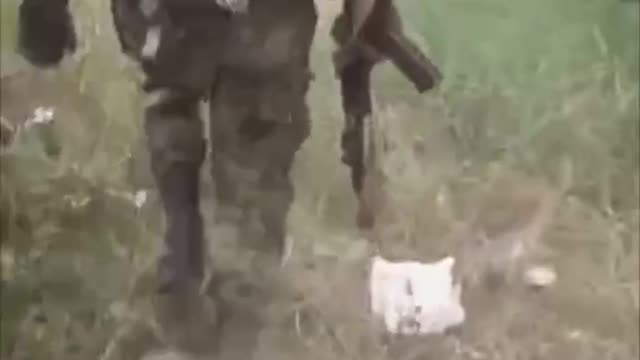 Russian recon team getting hit by cluster munition