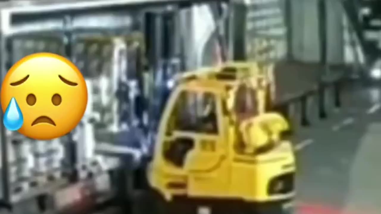 Worker Deposited In Truck With Forklift Load