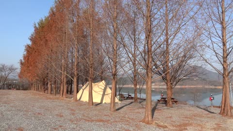 Camping in a beautiful place in autumn with fine weather 5