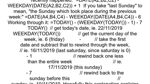 How to get last Sunday39s date