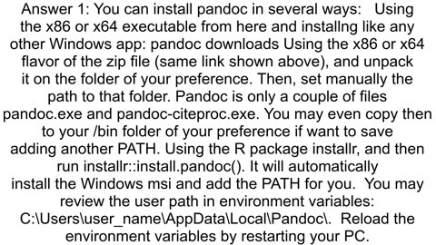 How to install Pandoc for Windows