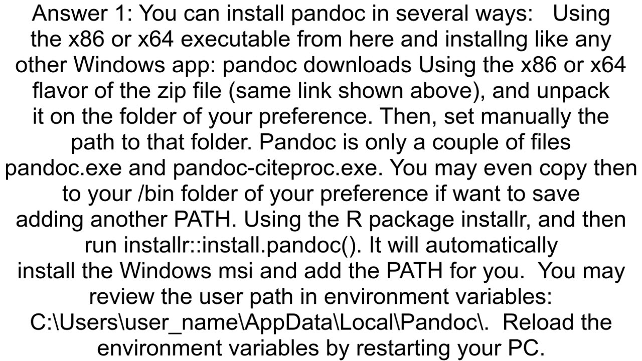 How to install Pandoc for Windows
