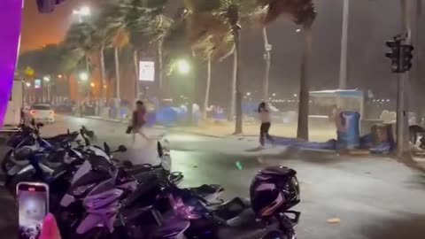 Powerful Winds on Beaches of Pattaya,Thailand