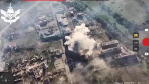 Ukrainian Airstrike on the Ruins of a Concrete Plant Full of Russian Soldiers